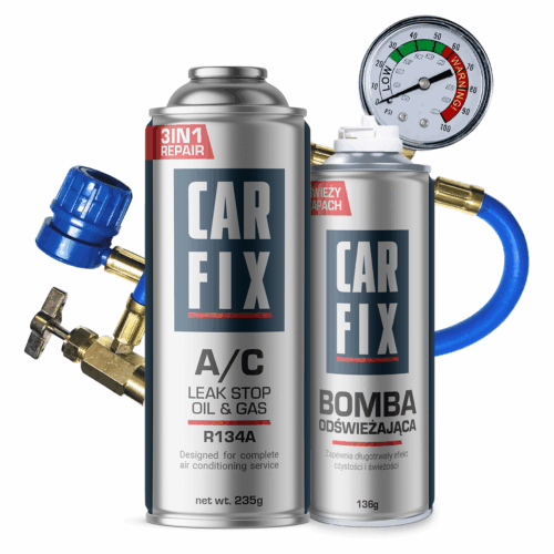 CarFix 3in1 AC Gas Refill R134a + Gauge Hose + Refreshing Bomb