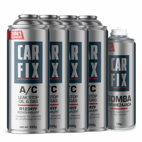 CarFix 3in1 4x AC Gas Refill R1234yf + Refreshing Bomb