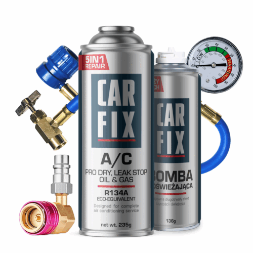 CarFix 5w1 AC Gas Refill R134a + Gauge Hose + Refreshing Bomb + LP/HP Adapter