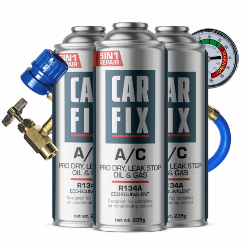 CarFix 5in1 3x AC Gas Refill R134a + Gauge Hose