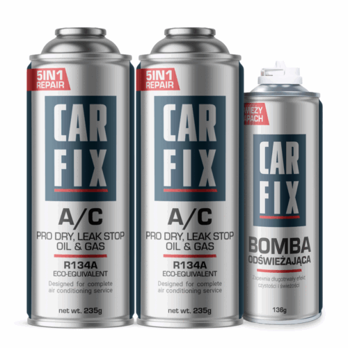 CarFix 5in1 2x AC Gas Refill R134a + Refreshing Bomb