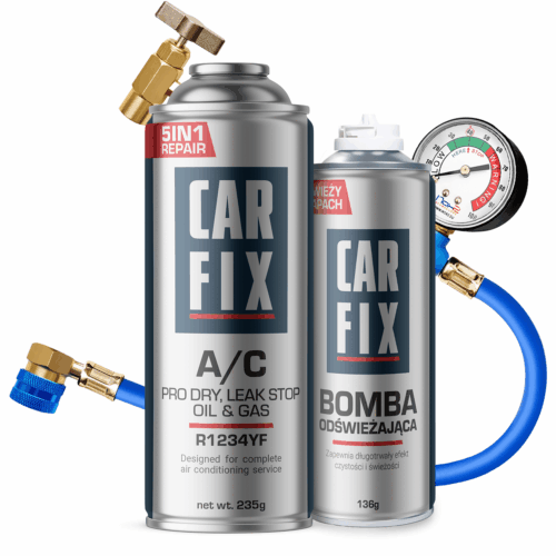 CarFix 5w1 Gaz Do Nabijania Klimatyzacji R1234yf + Przewód YF + Bomba Odświeżająca